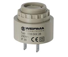 119.068.27 Werma  Buzzer 119 115vAC/DC Cont./Puls Tone 90dB(A) IP30 &#248;M28 Panel Mount